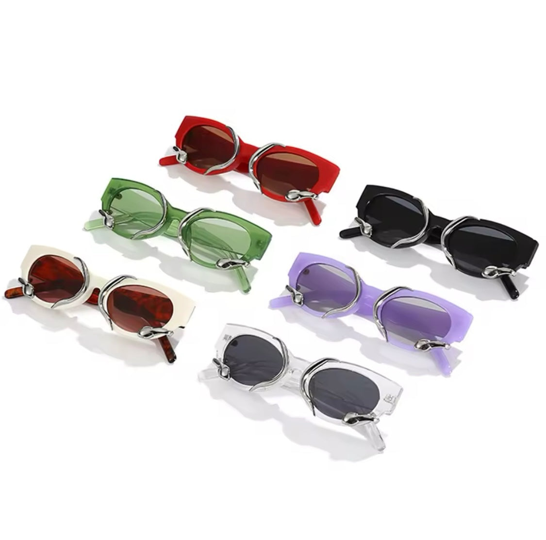 Snake Sunglasses Silver Black