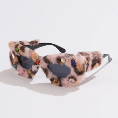 Leopard Jewel Fur Sunnies