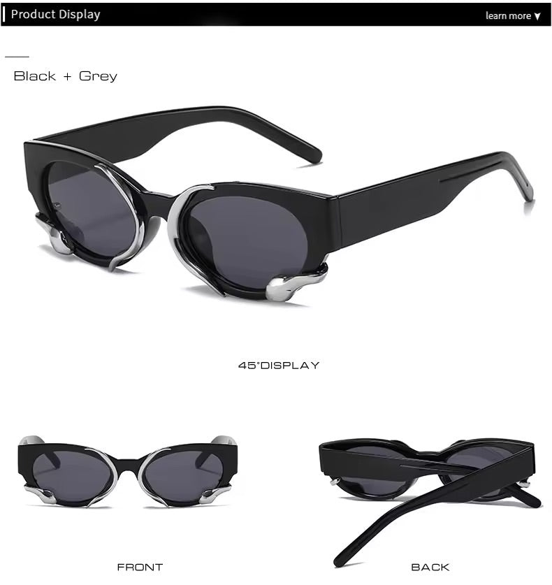 Snake Sunglasses Silver Black