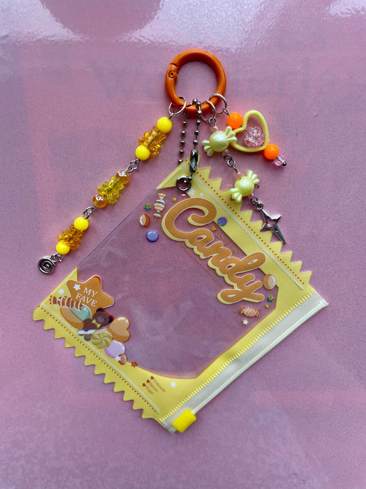 Yellow Trinket Pouch Keychain
