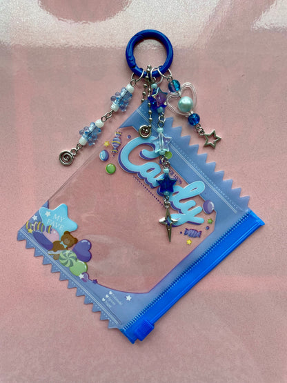 Blue Trinket Pouch Keychain