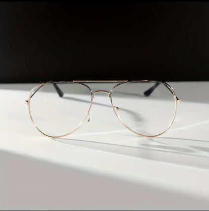 Aviator Thin Gold Anti Blue Light Glasses