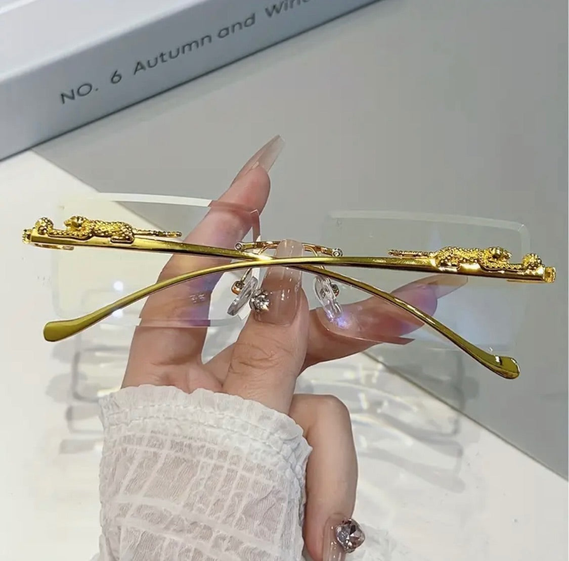 Leopard Gold Anti Blue Light Glasses
