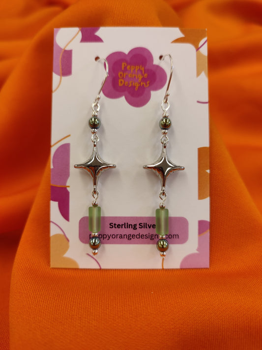 Green Star Earrings