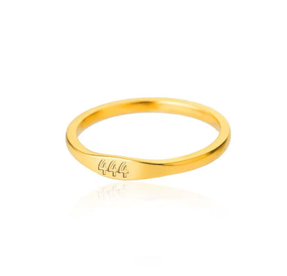 444 Angel Number Gold Ring