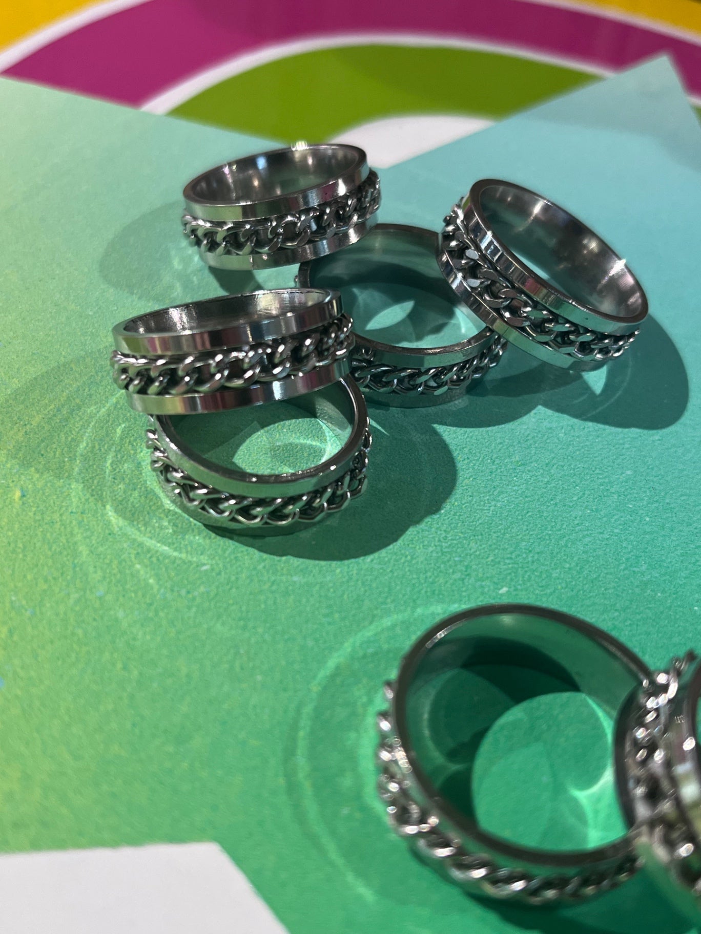 Anti Anxiety Silver Chain Ring S7