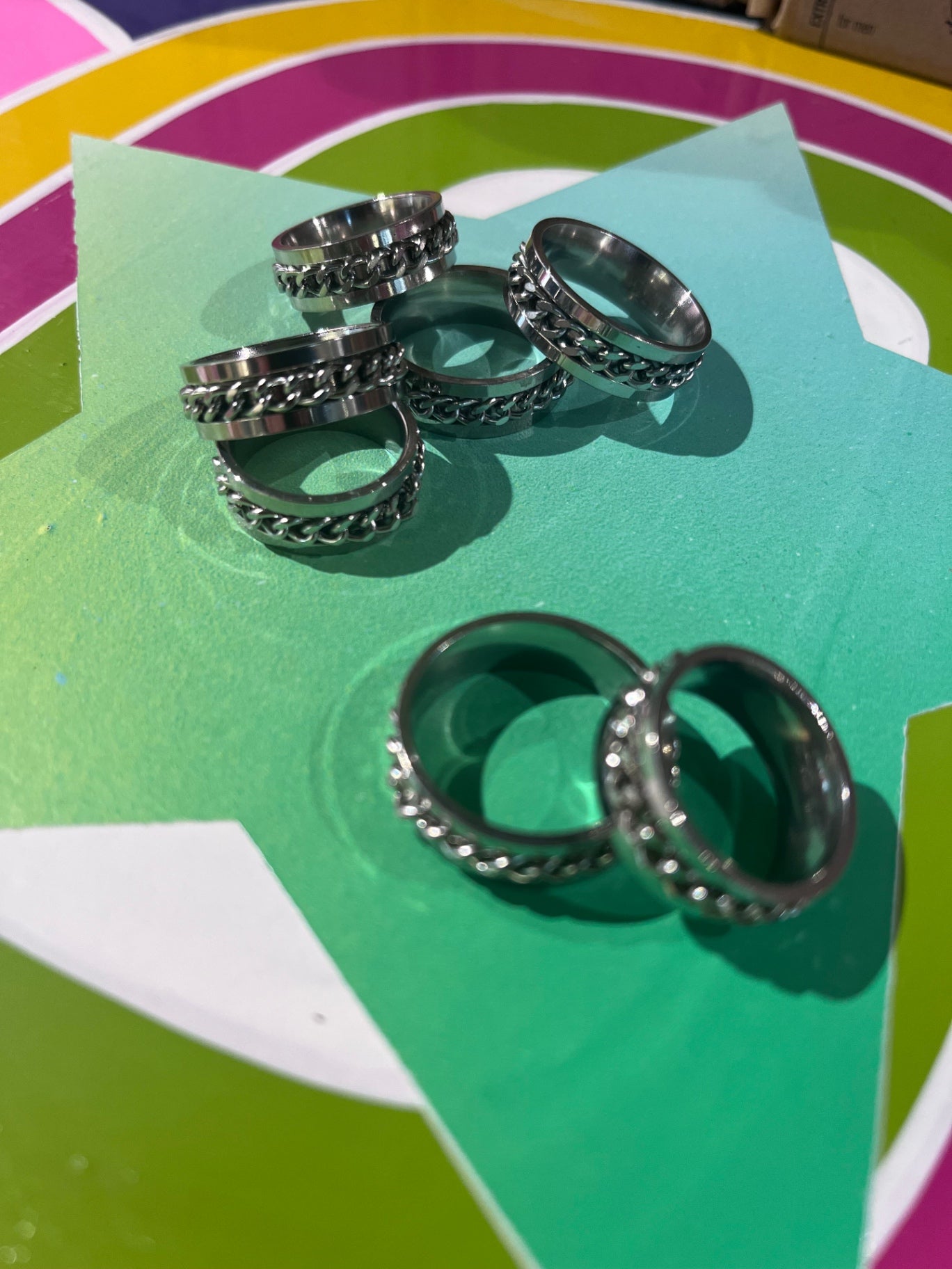 Anti Anxiety Silver Chain Ring S10