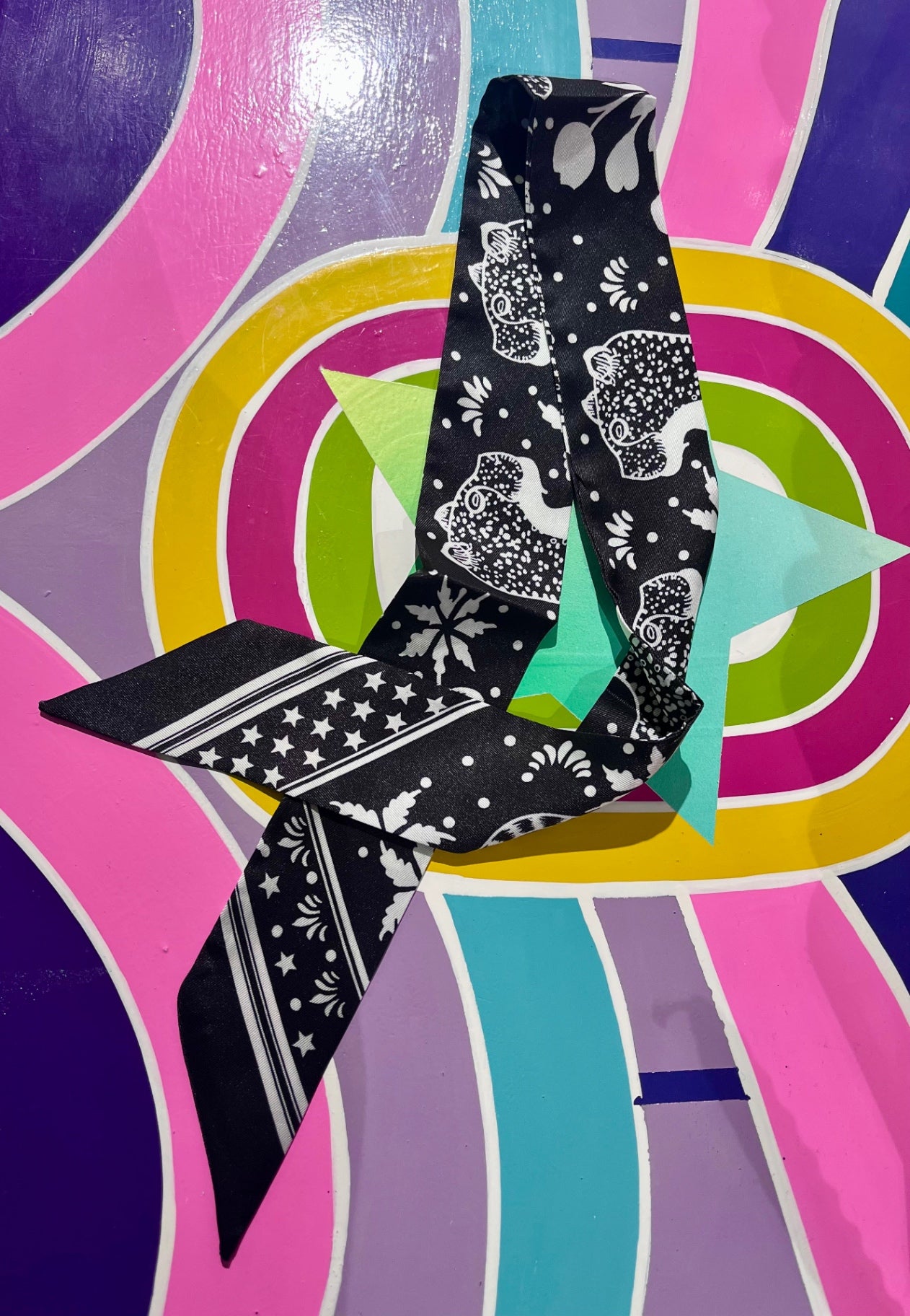 Black Leopard Western scarf