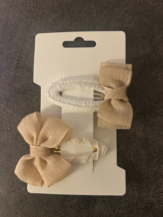 Handmade Beige And Cream Clips 