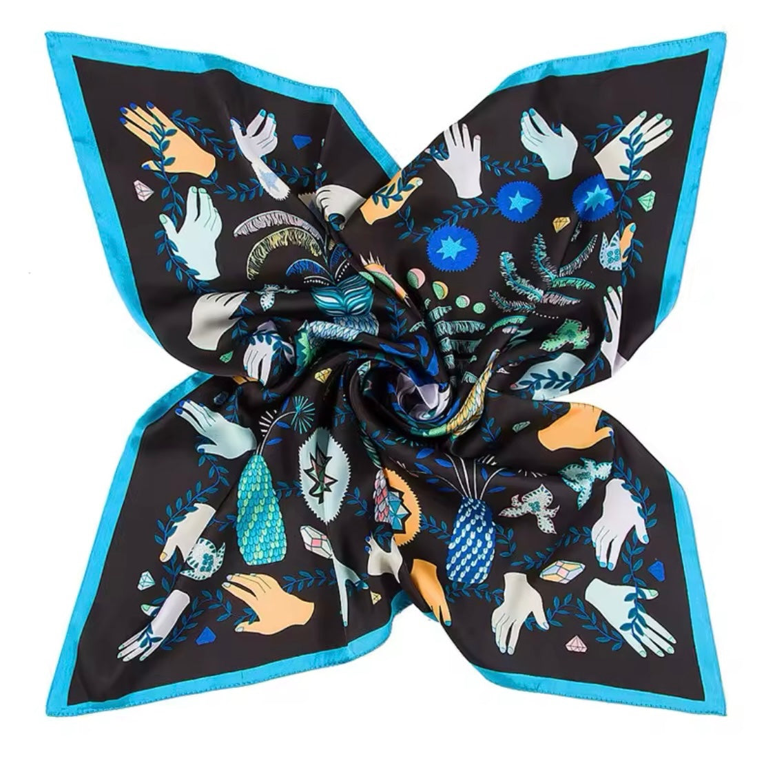 Protection Fatima Blue Black Scarf