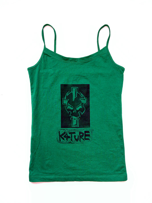 Green cami with skull and cross