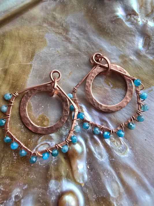 Apatite copper earrings 