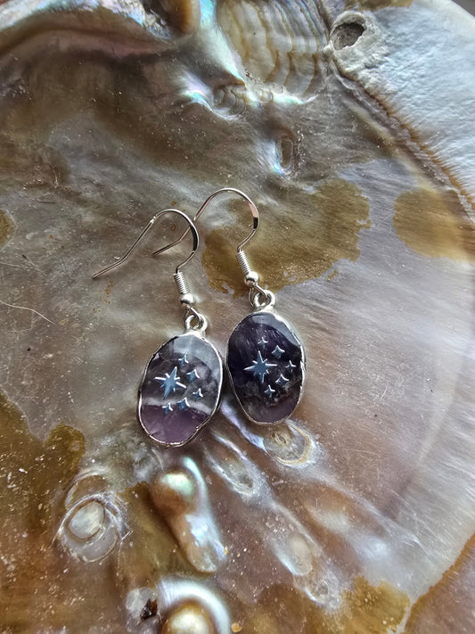 Amethyst sparkle earrings 