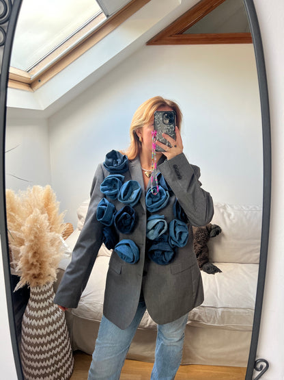 Denim Rose Blazer 