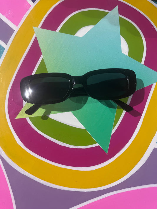 90s Oblong Sunnies Black