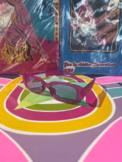 90s Oblong Sunnies Dark Pink