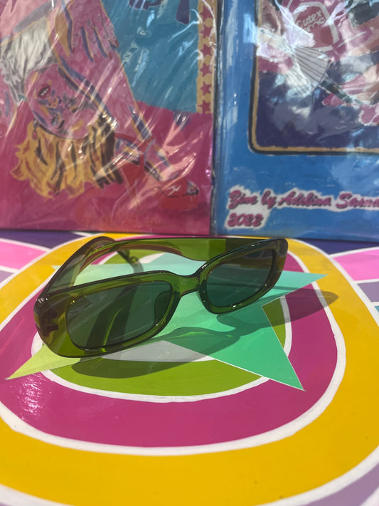 90s Oblong Sunnies Green