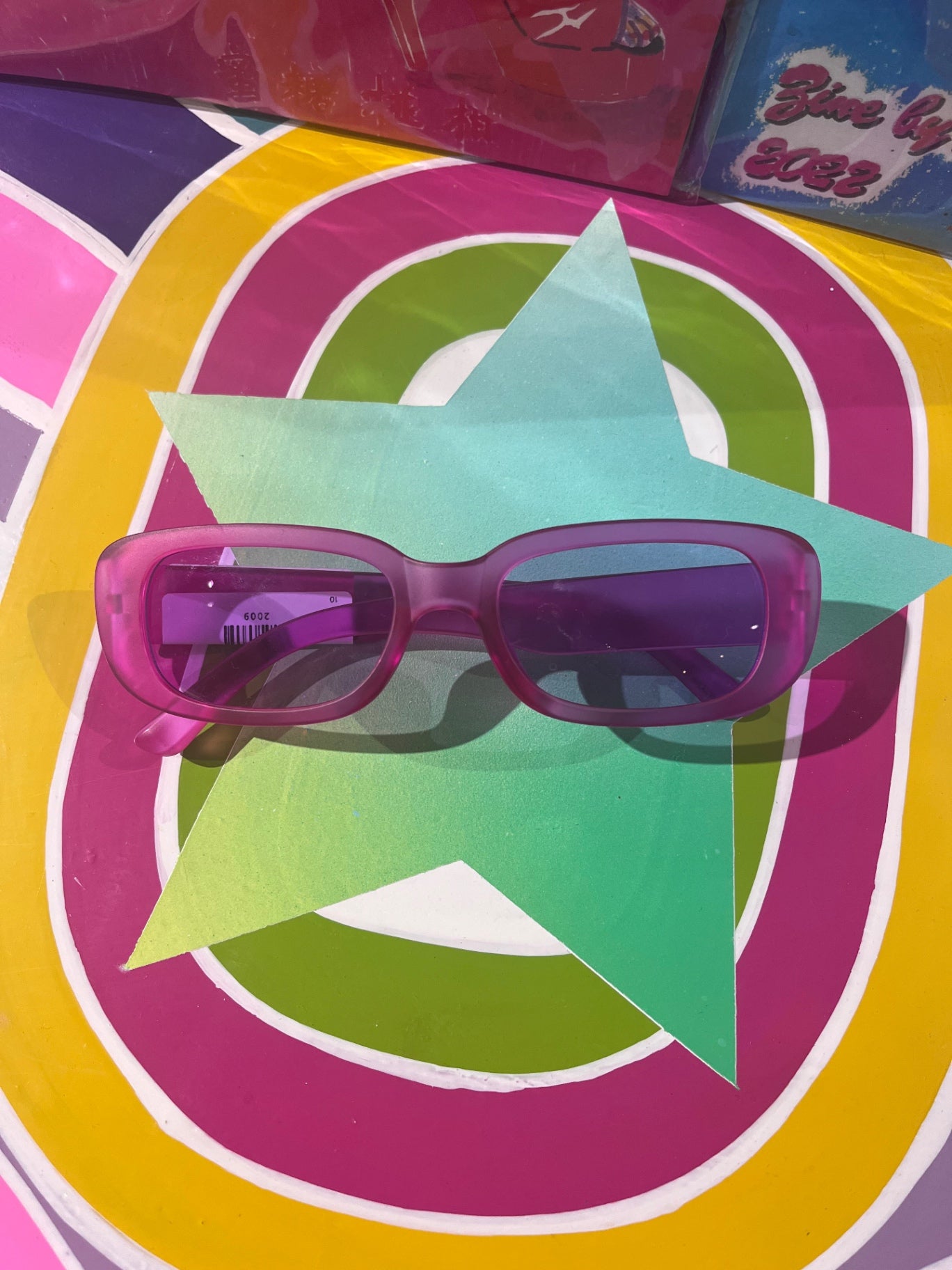 90s Oblong Sunnies Dark Pink