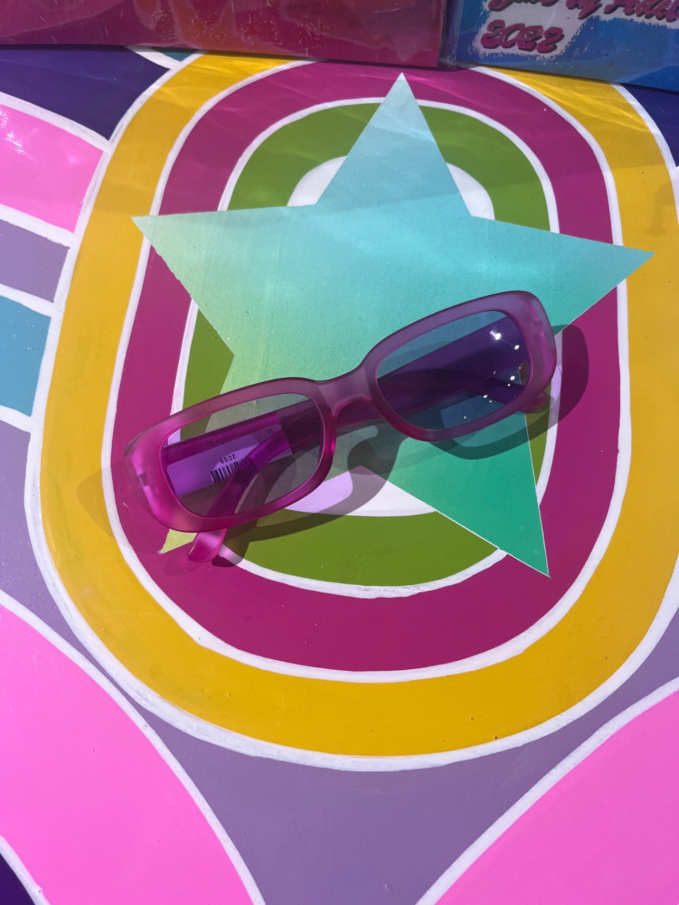 90s Oblong Sunnies Dark Pink