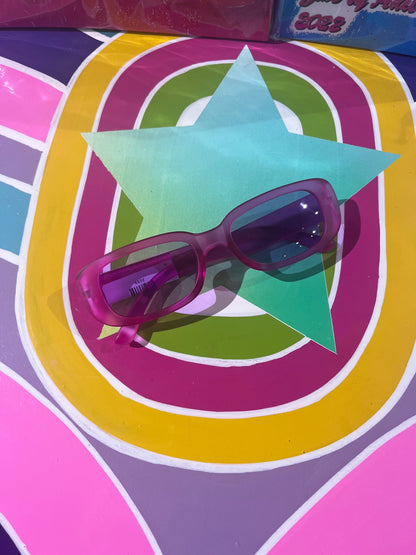 90s Oblong Sunnies Dark Pink