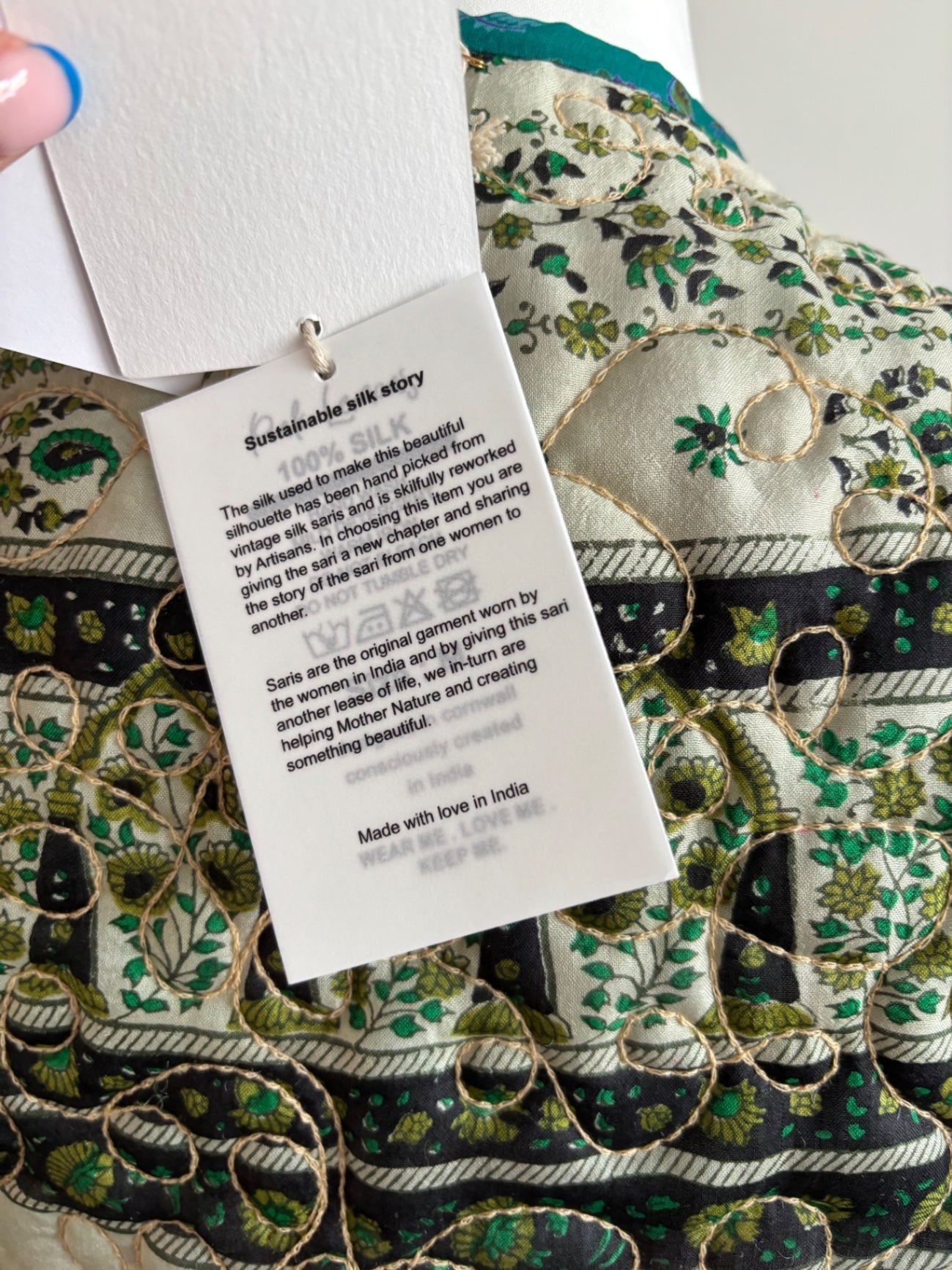 Silk reversible waistcoat made from Vintage Indian Sari