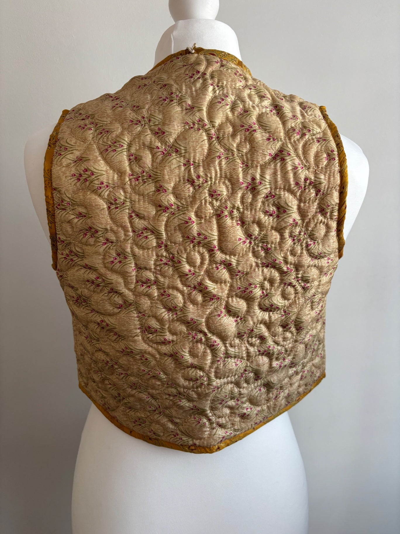 Reversible silk waistcoat handmade from Vintage Indian Sari