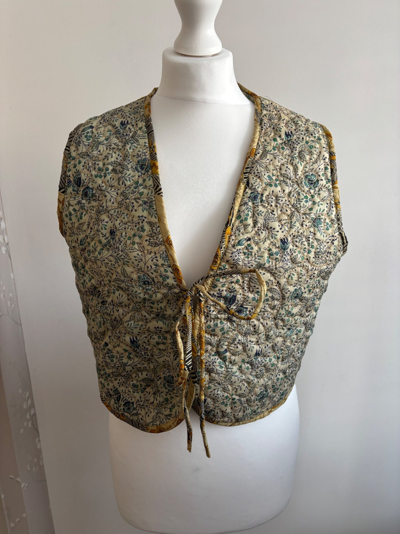 Reversible silk waistcoat made from Vintage Sari