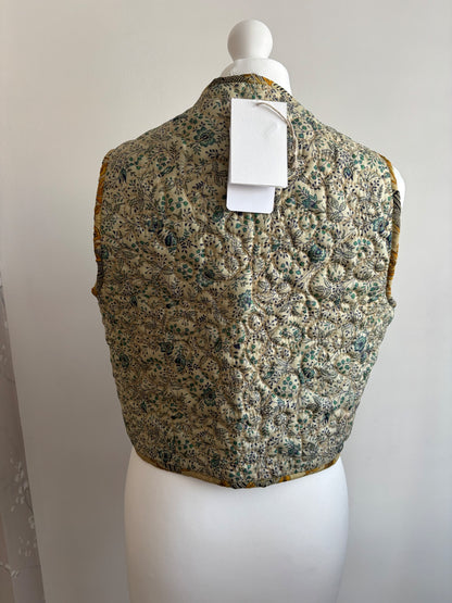 Reversible silk waistcoat made from Vintage Sari