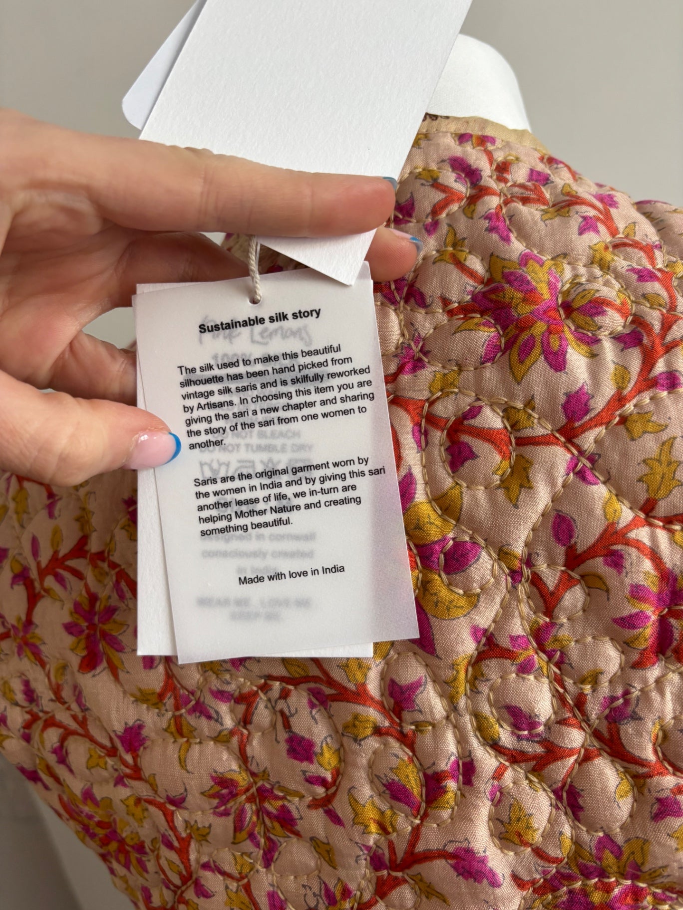 Reversible silk waistcoat handmade from Vintage Indian Sari