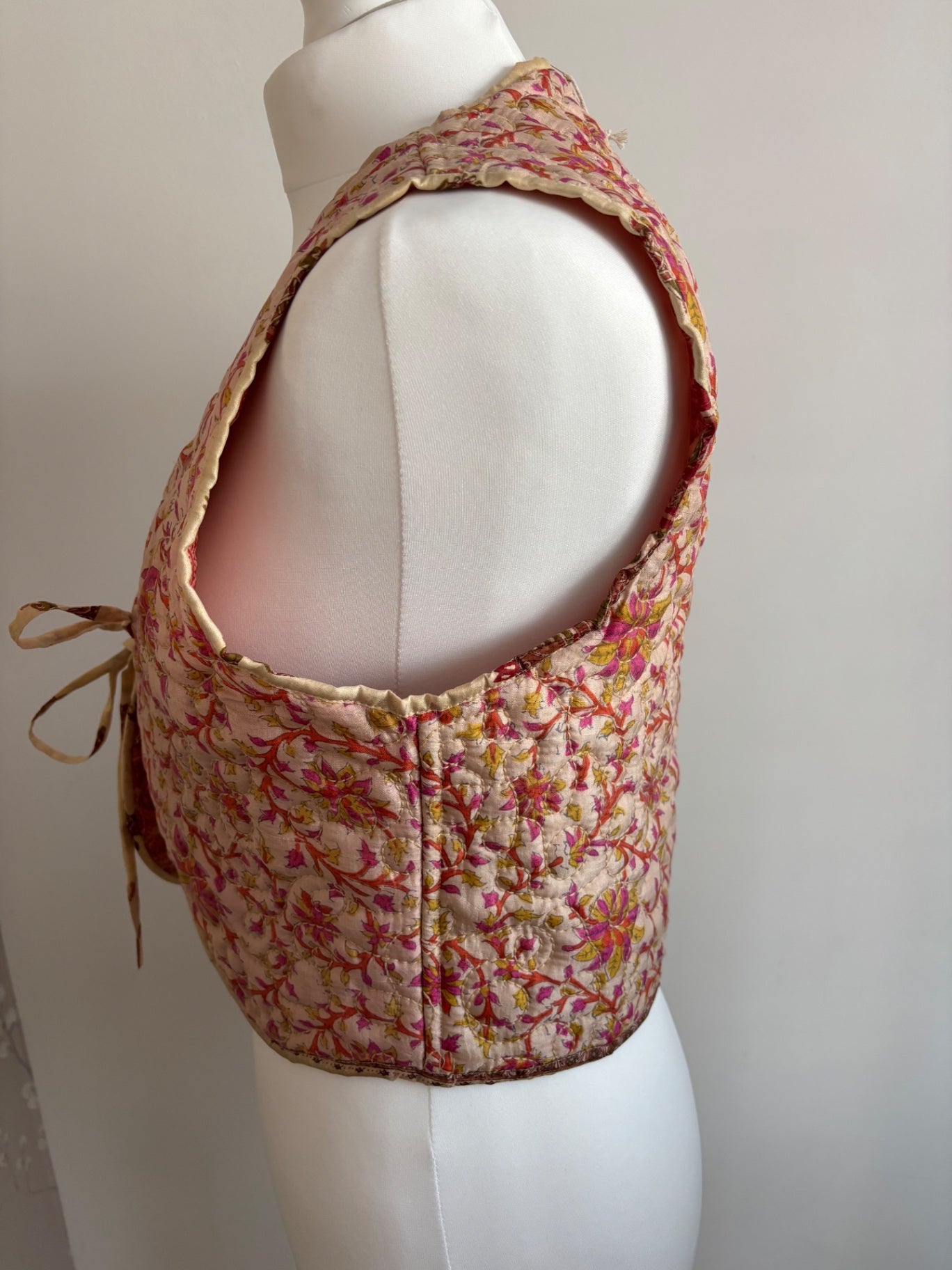 Reversible silk waistcoat handmade from Vintage Indian Sari