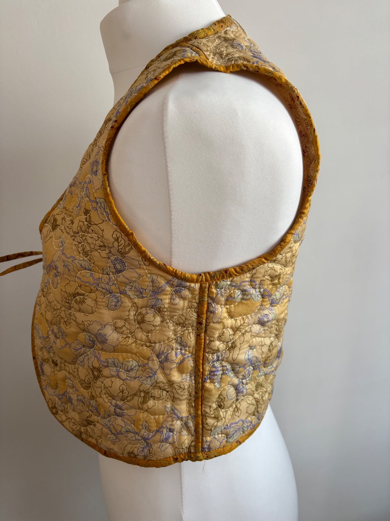 Reversible silk waistcoat handmade from Vintage Indian Sari