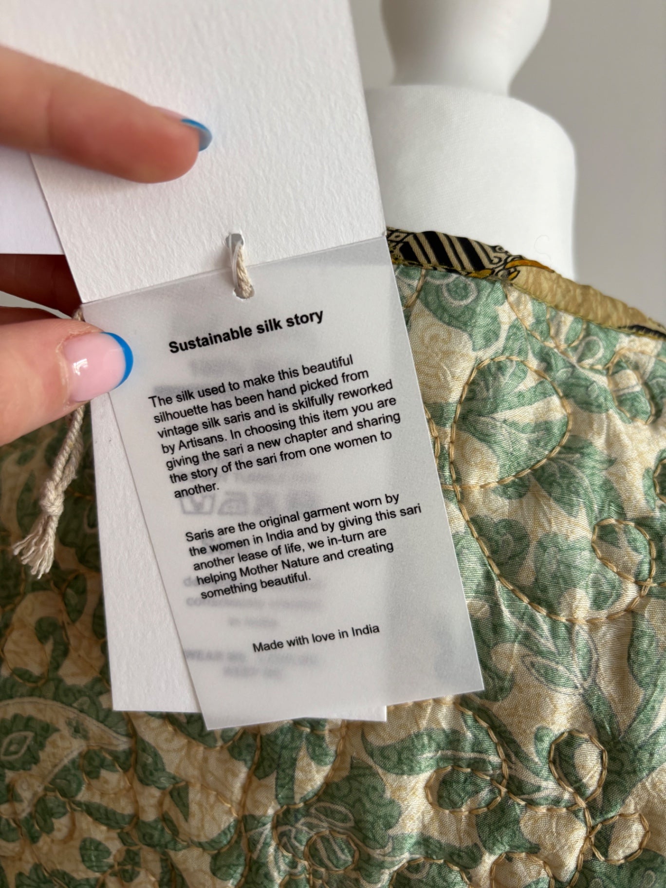 Reversible silk waistcoat made from Vintage Sari