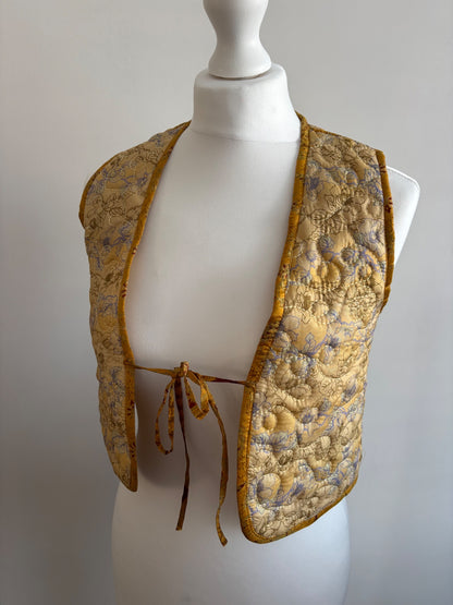 Reversible silk waistcoat handmade from Vintage Indian Sari