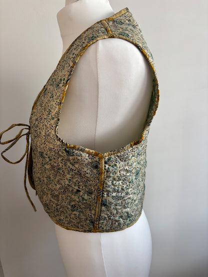 Reversible silk waistcoat made from Vintage Sari