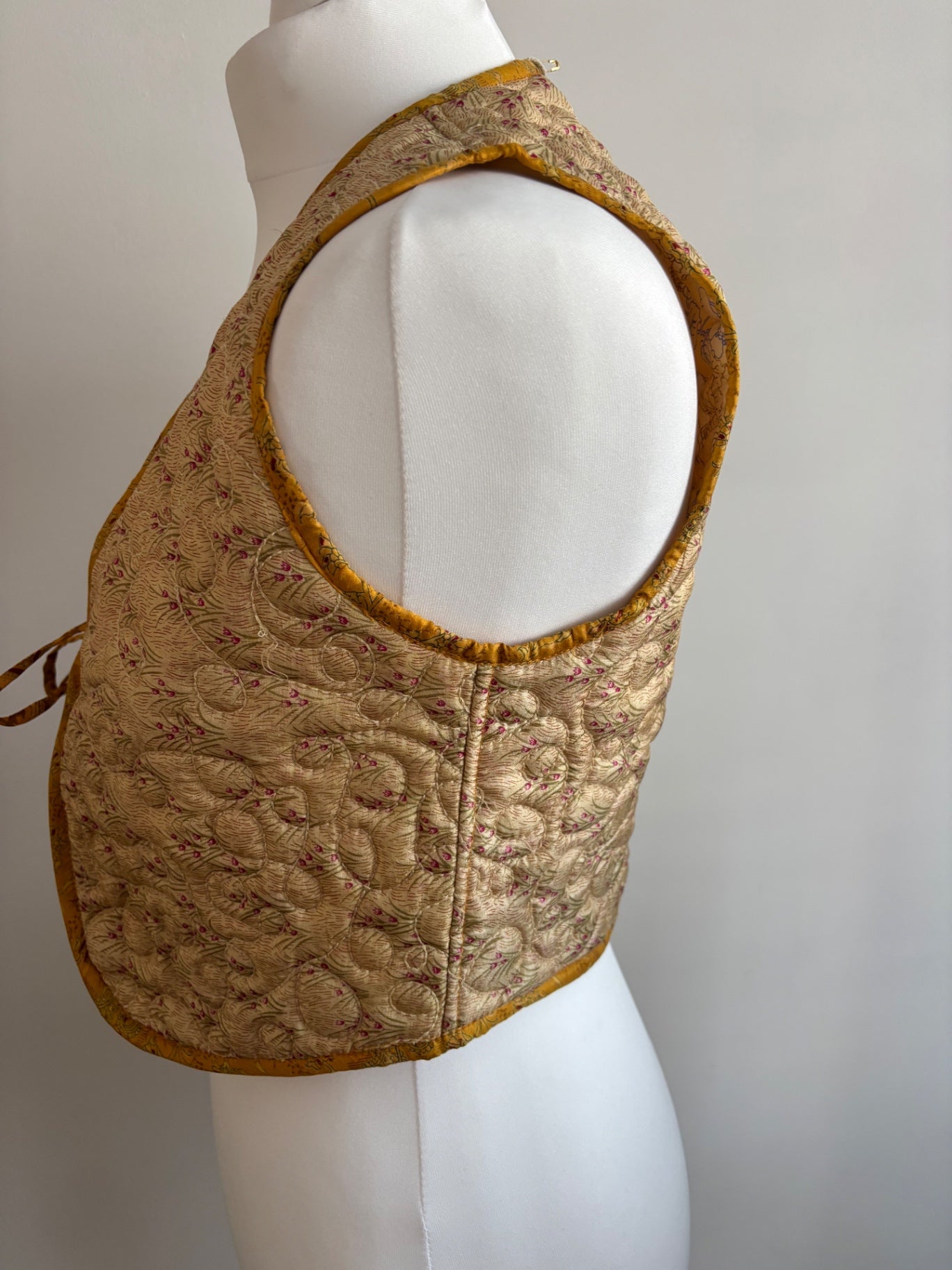 Reversible silk waistcoat handmade from Vintage Indian Sari