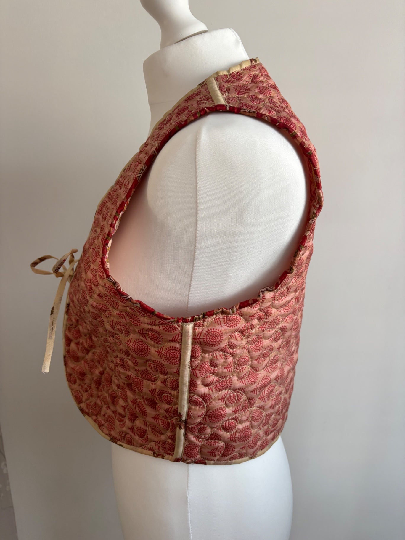 Reversible silk waistcoat handmade from Vintage Indian Sari