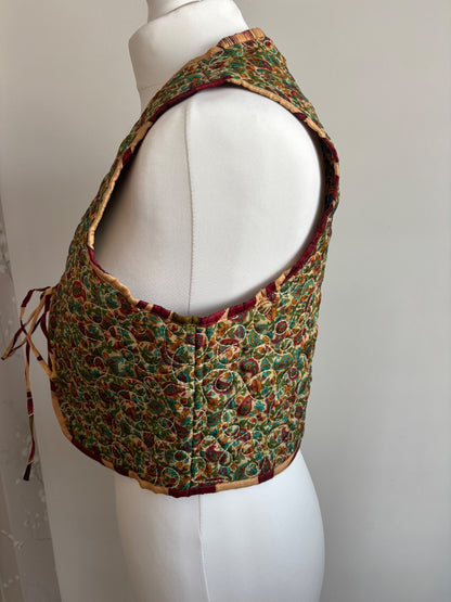 Reversible silk waistcoat made from Vintage Indian Sari