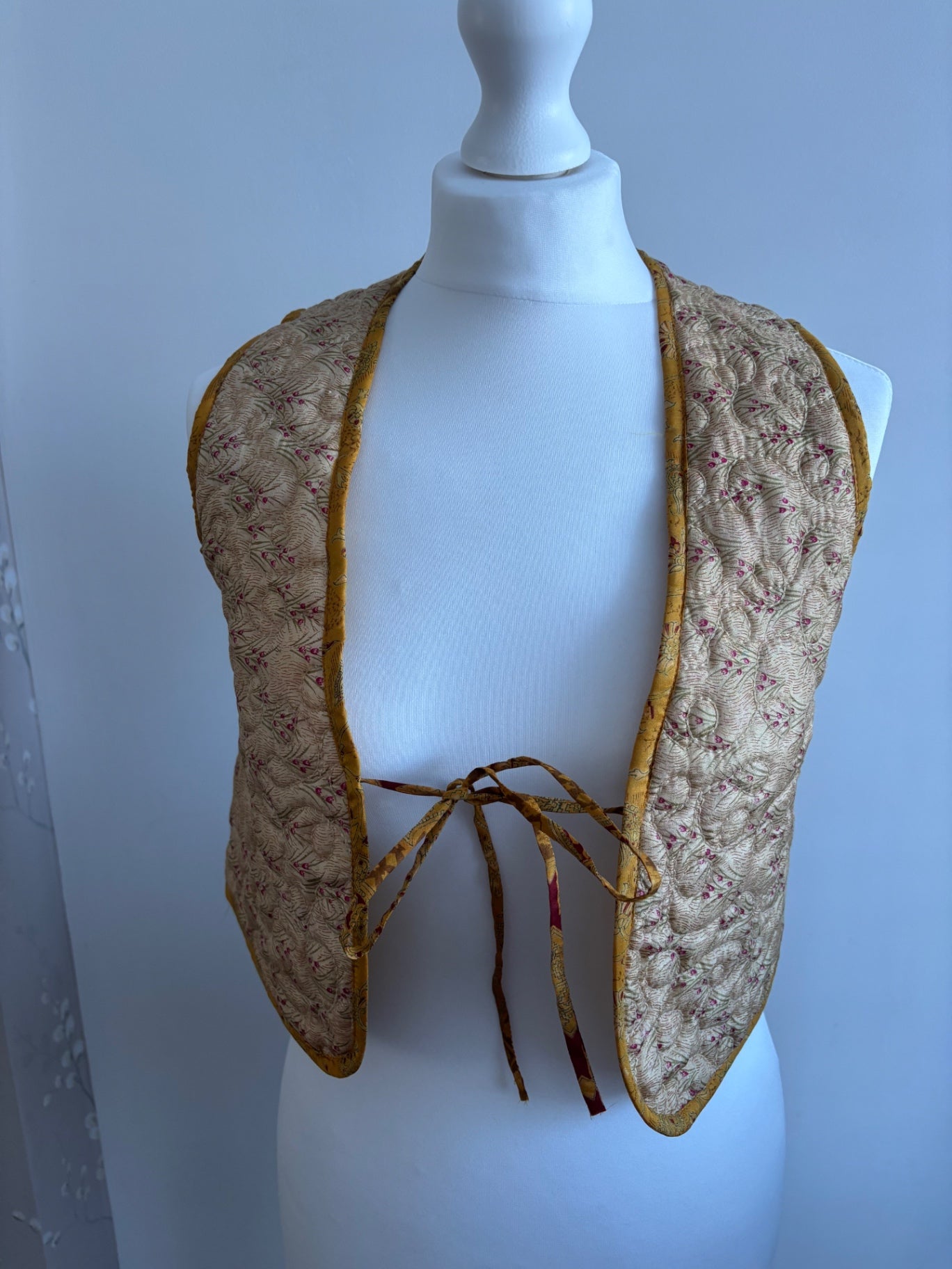 Reversible silk waistcoat handmade from Vintage Indian Sari