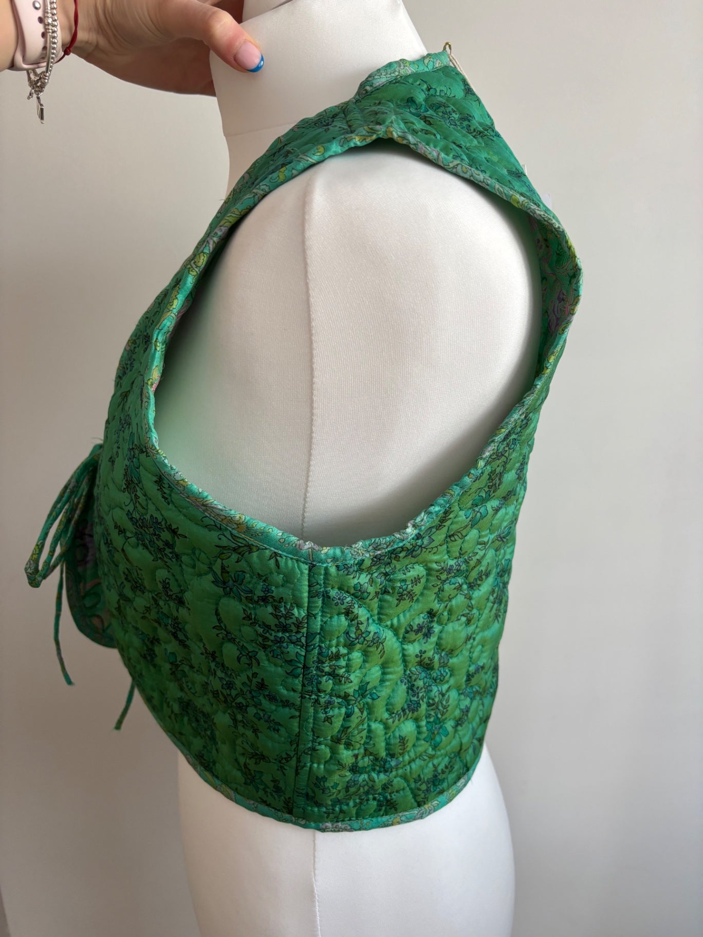 Reversible silk waistcoat handmade from Vintage Indian Sari