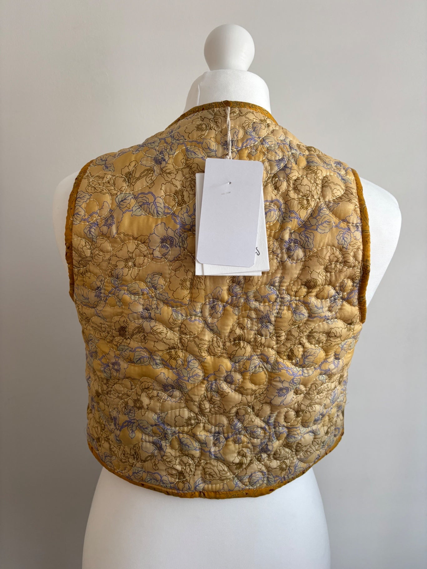 Reversible silk waistcoat handmade from Vintage Indian Sari