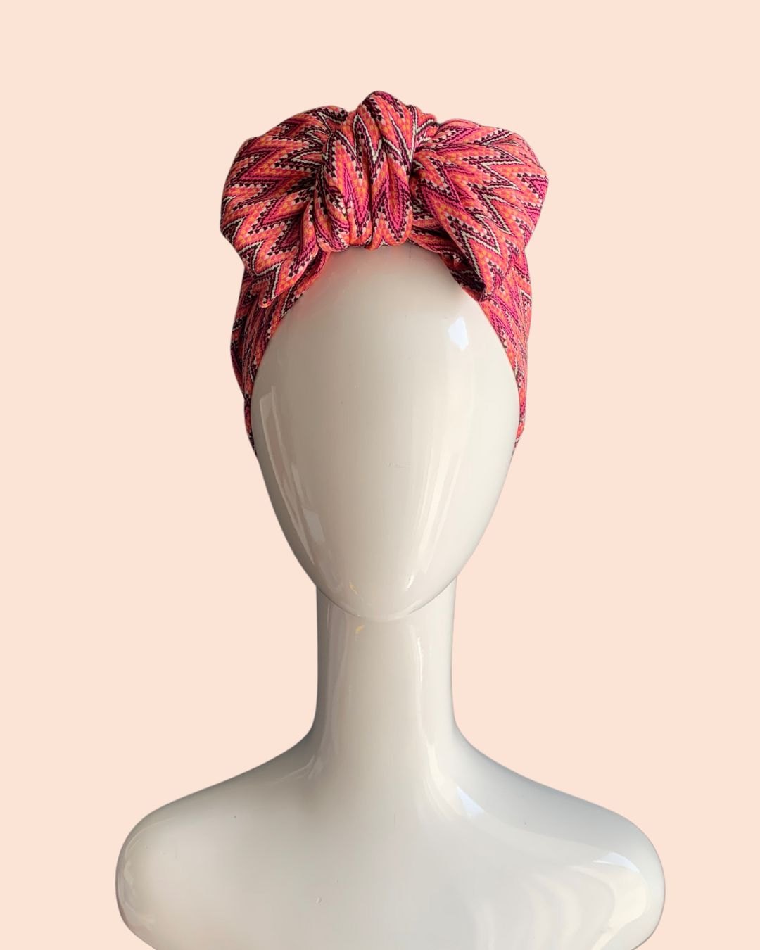 Zig-zag print turban bow headband