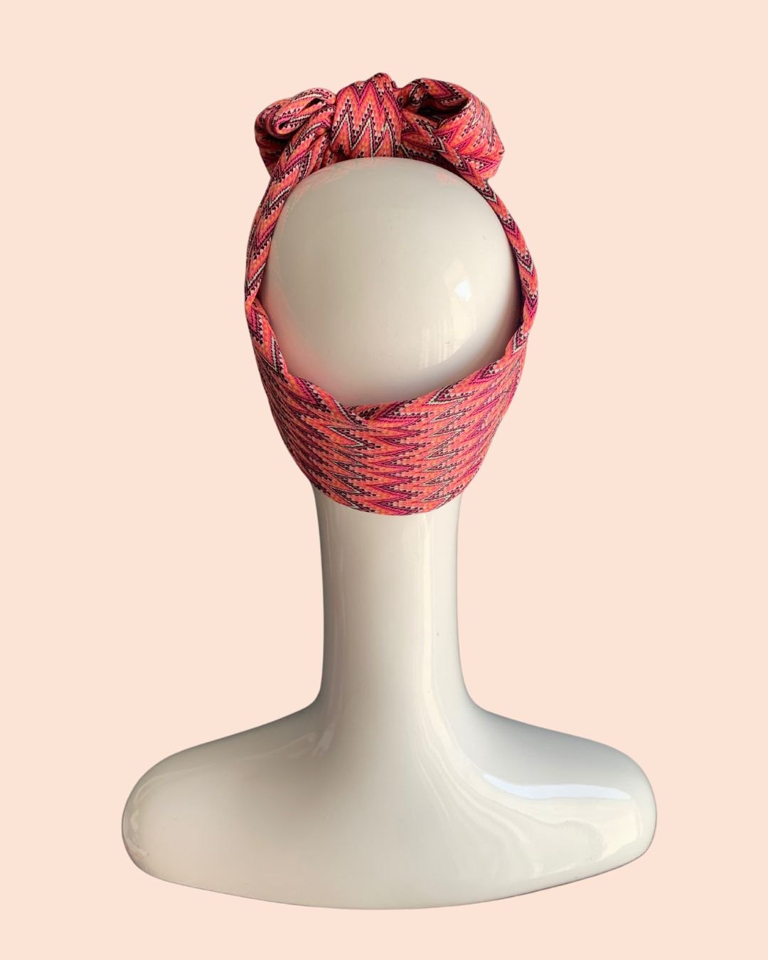 Zig-zag print turban bow headband