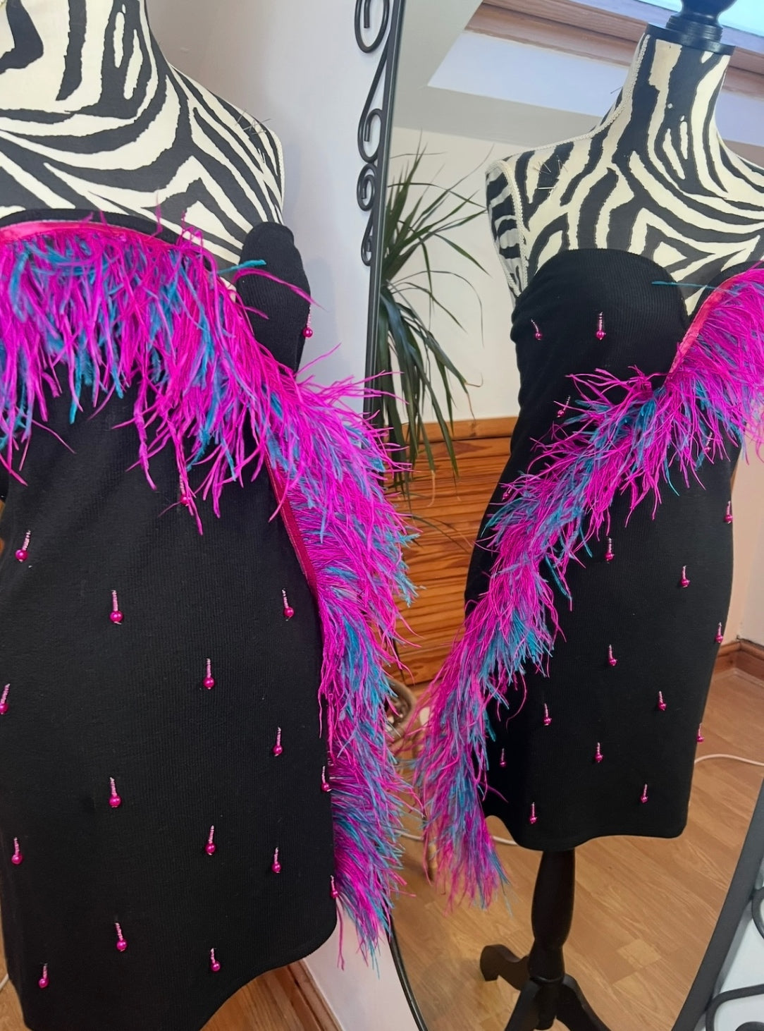 Multi feather dress