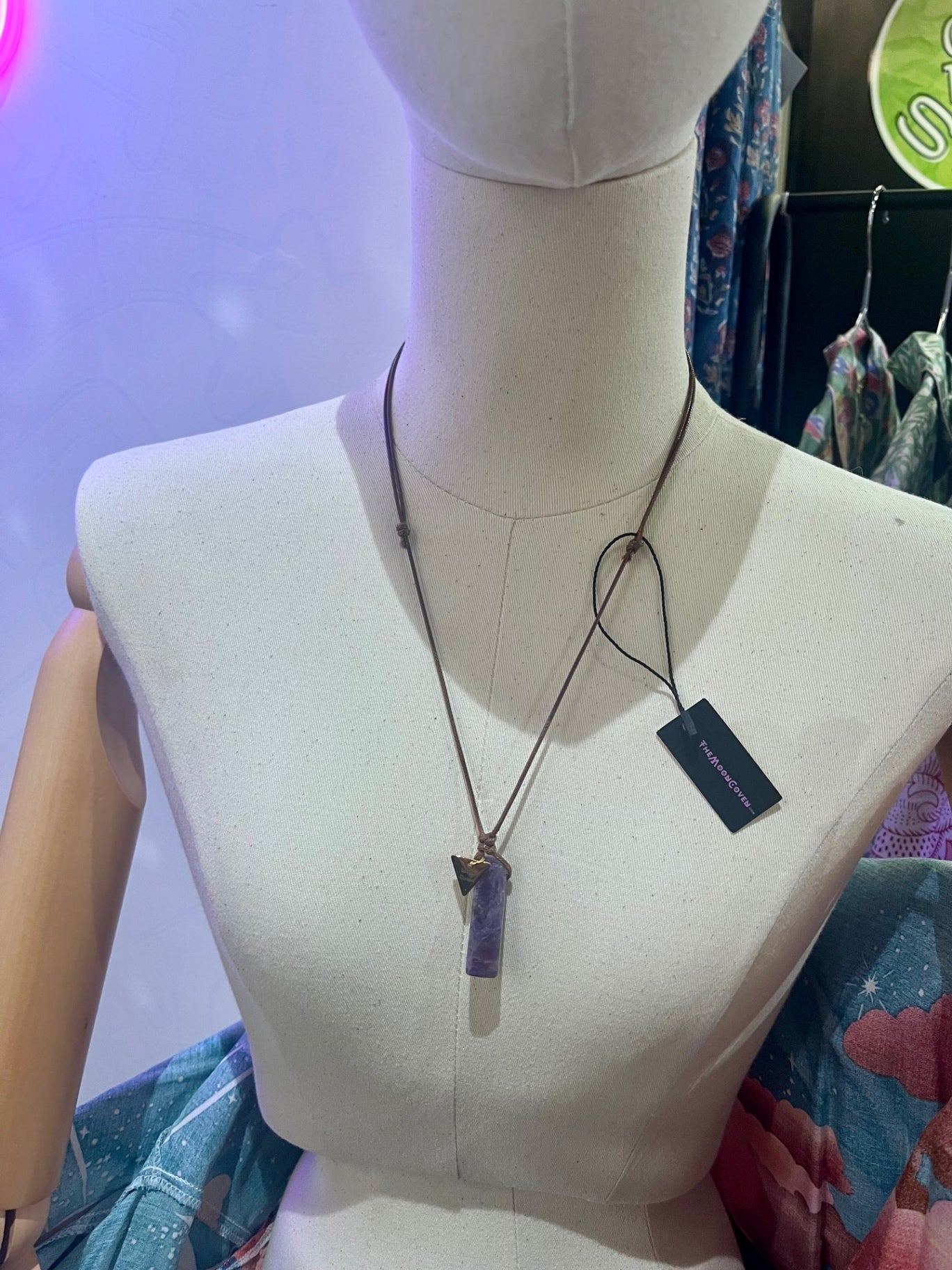 Amethyst Pillar Adjustable Necklace