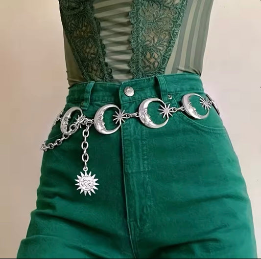 Silver Moon Charm Belt