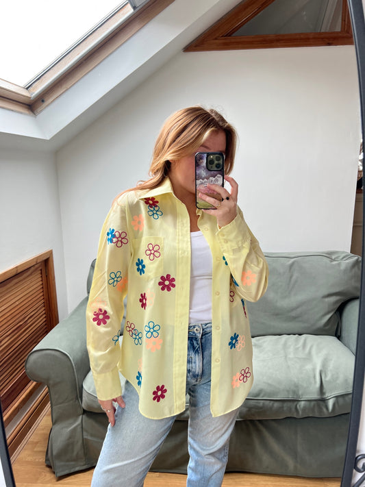 Yellow flower shirt 