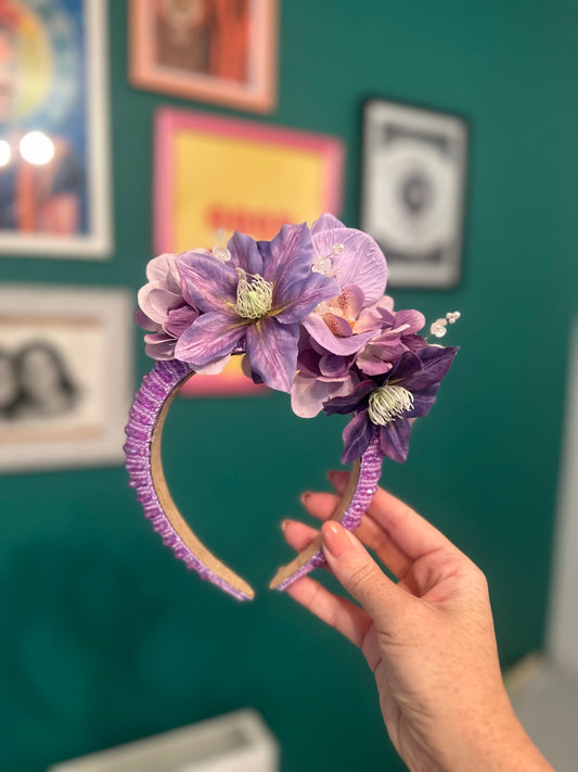 Purple luxe flower headband
