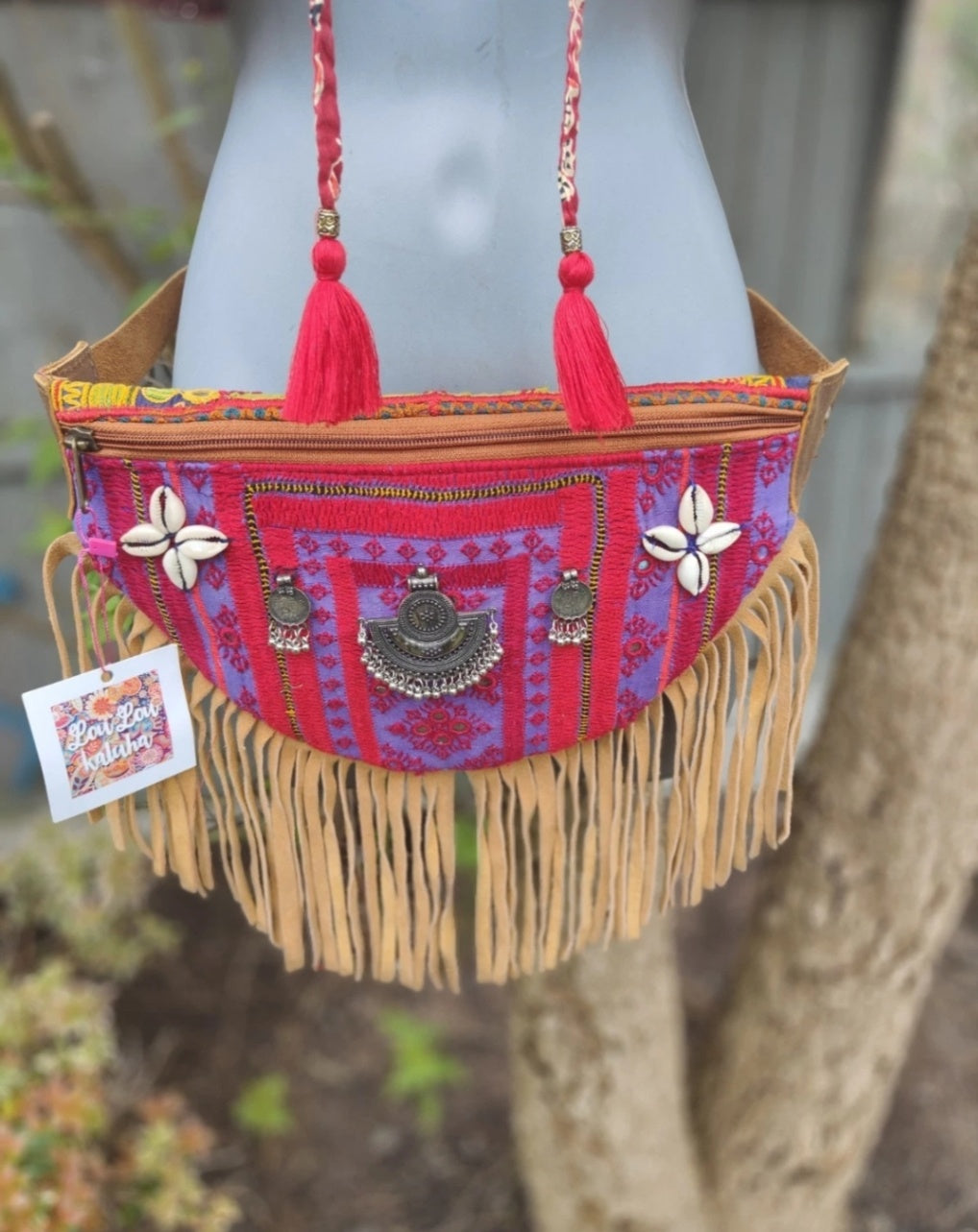 Boho fabric bum bag 