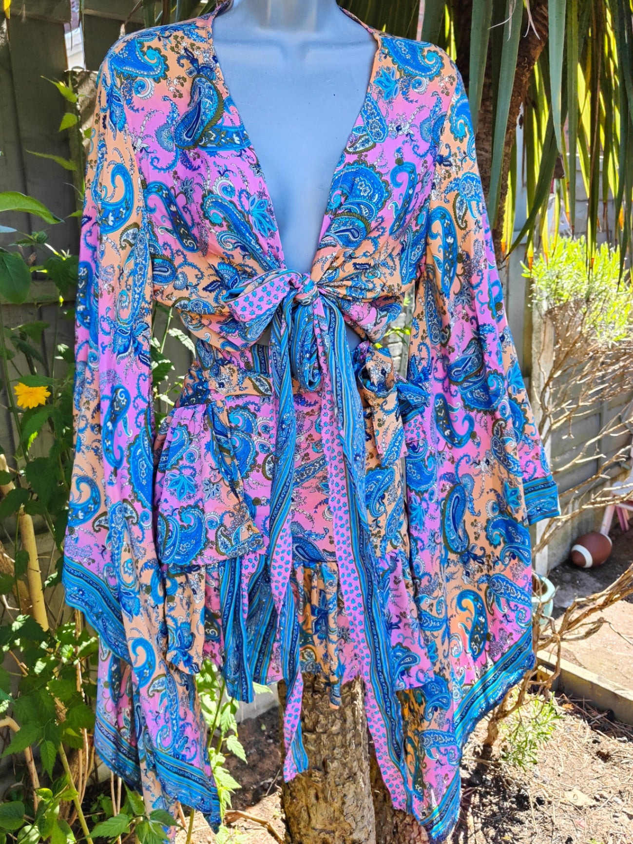 TULUM co ord set blue yellow pink 