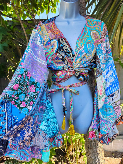 Patchwork Stevie top yellow tassels